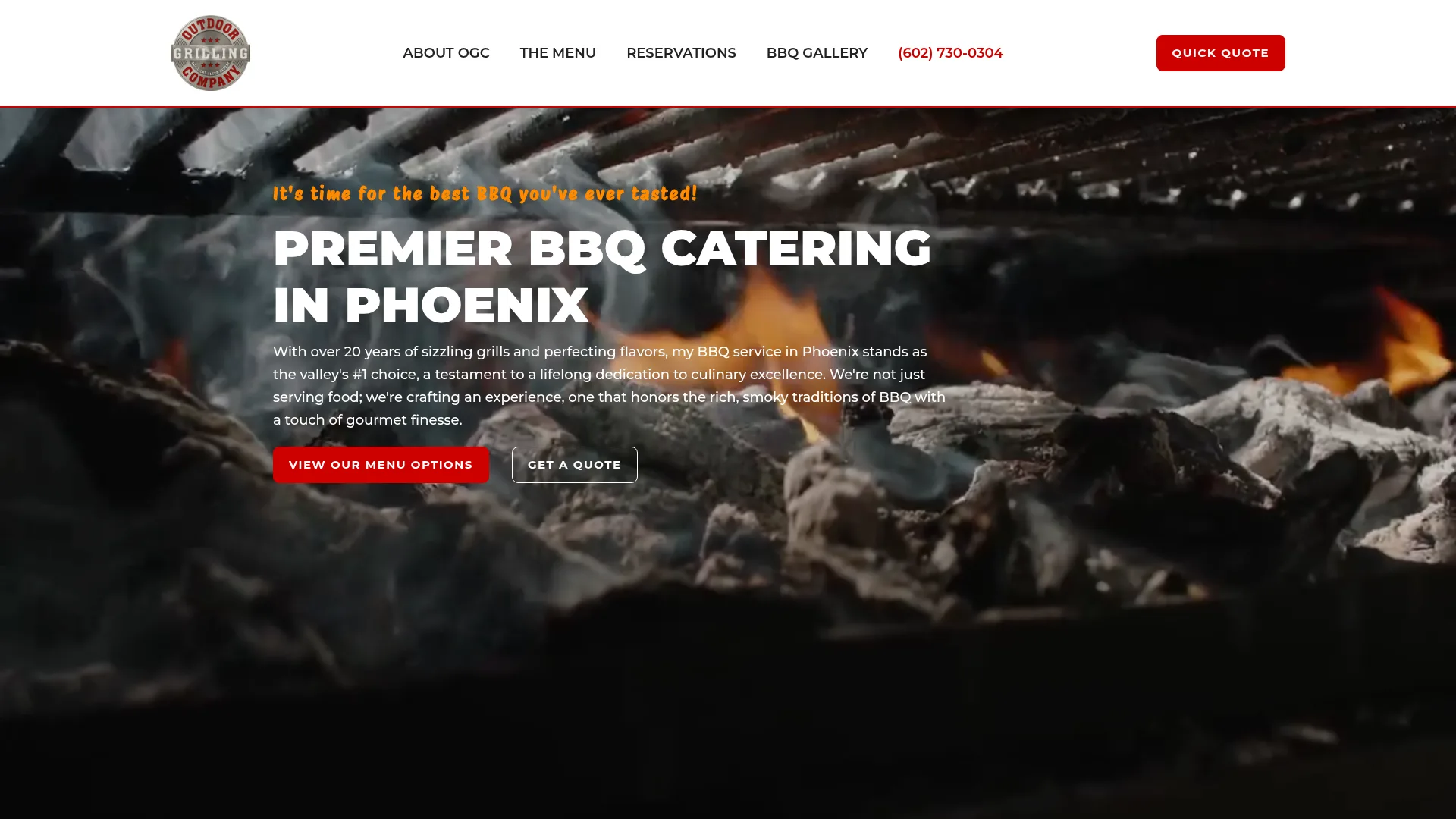 Outdoor Grilling Company BBQ website